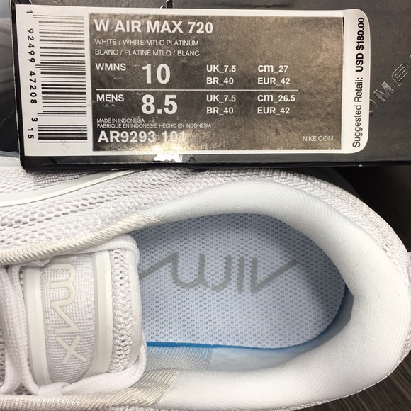 Nike Air Max white/white MTLC platinum - Picture 8 of 8